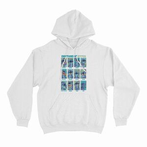 Disney Lilo & Stitch Emotions Of Stitch Box Up Panels White Hoodie